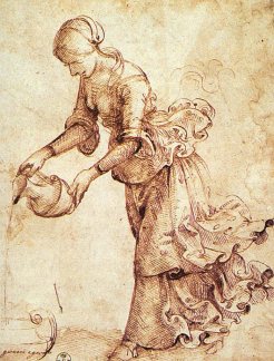 Domenico Ghirlandaio: Mária születése, tanulmány.