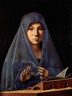 Antonello da Messina: Az angyali üdvözlet Máriája, 1475, Galleria Regionale della Sicilia, Palermo