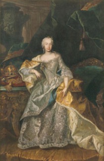 Bécsi festő Johann Gottfried Auerbach köréből: Mária Terézia mint magyar királynő, 1740-1741, Magyar Nemzeti Galéria, Budapest